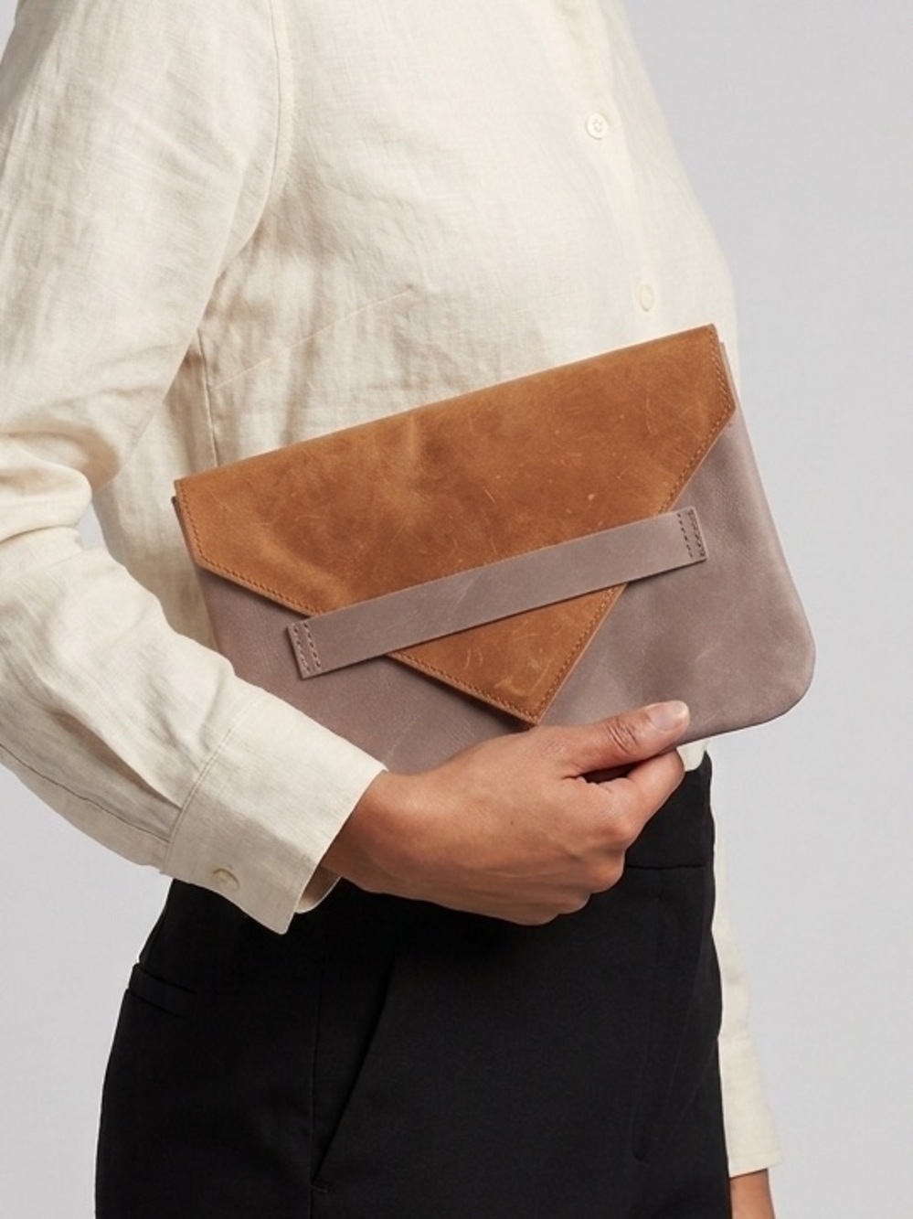 Raven + Lily Leather Flap Pouch Bag